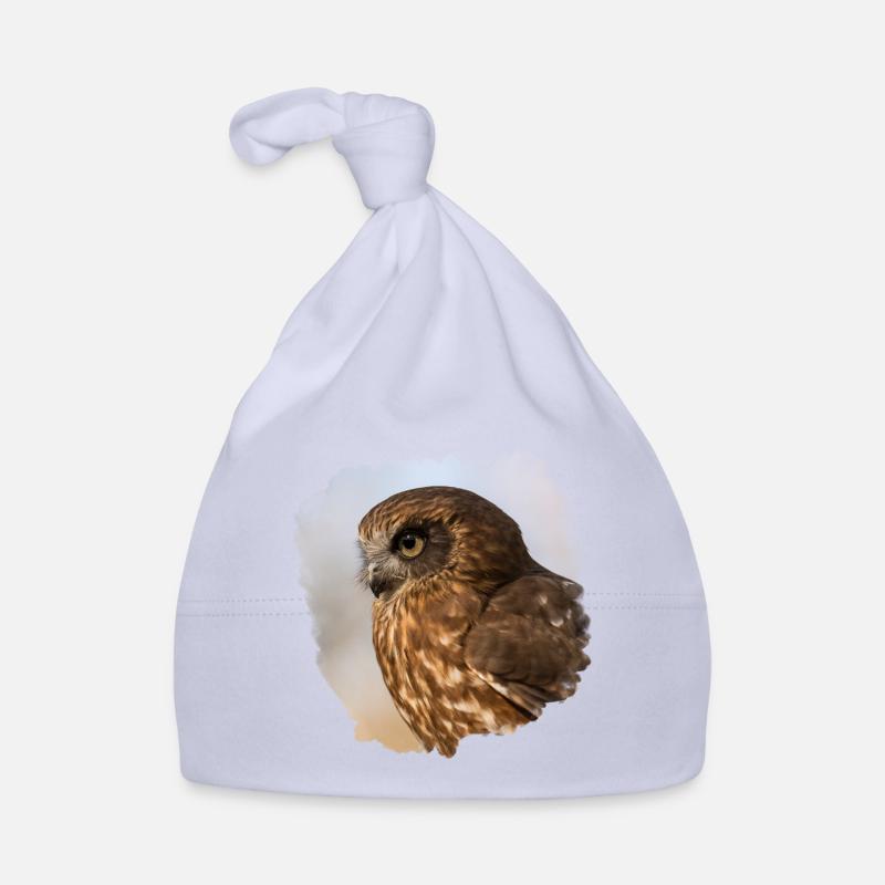 Conception de hibou - Bonnet bio Bébé - ciel