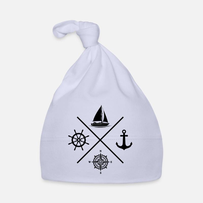 Ancre de boussole de voilier de sport de voile - Bonnet bio Bébé - ciel