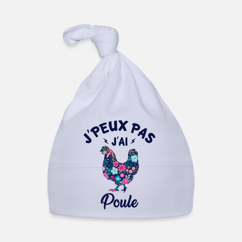 J'peux pas j'ai poule - Bonnet bio Bébé - ciel