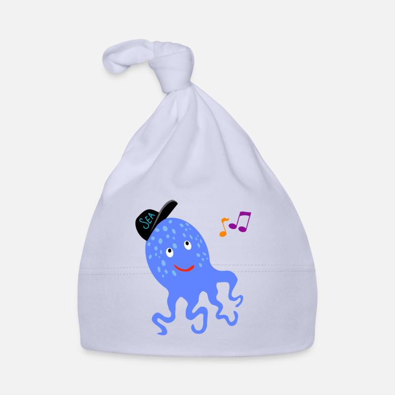 Octopus with baseball cap Organic Baby Cap
