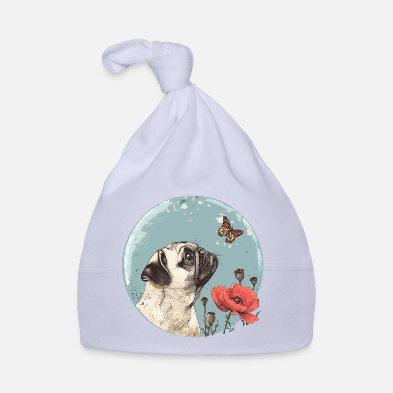 Carlin avec papillon Bonnet bio Bébé