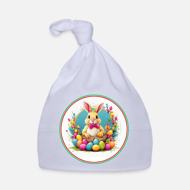 Cute Easter bunny in Easter basket Organic Baby Cap