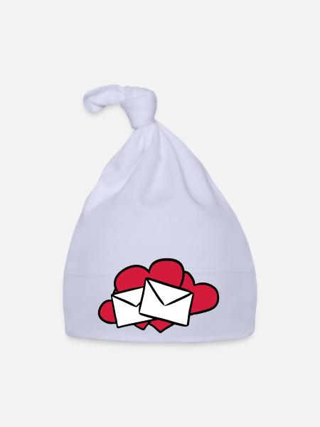 Liebesbrief love letter lettre d'amour Geschenk - Baby Bio-Mütze - Sky - Vorne