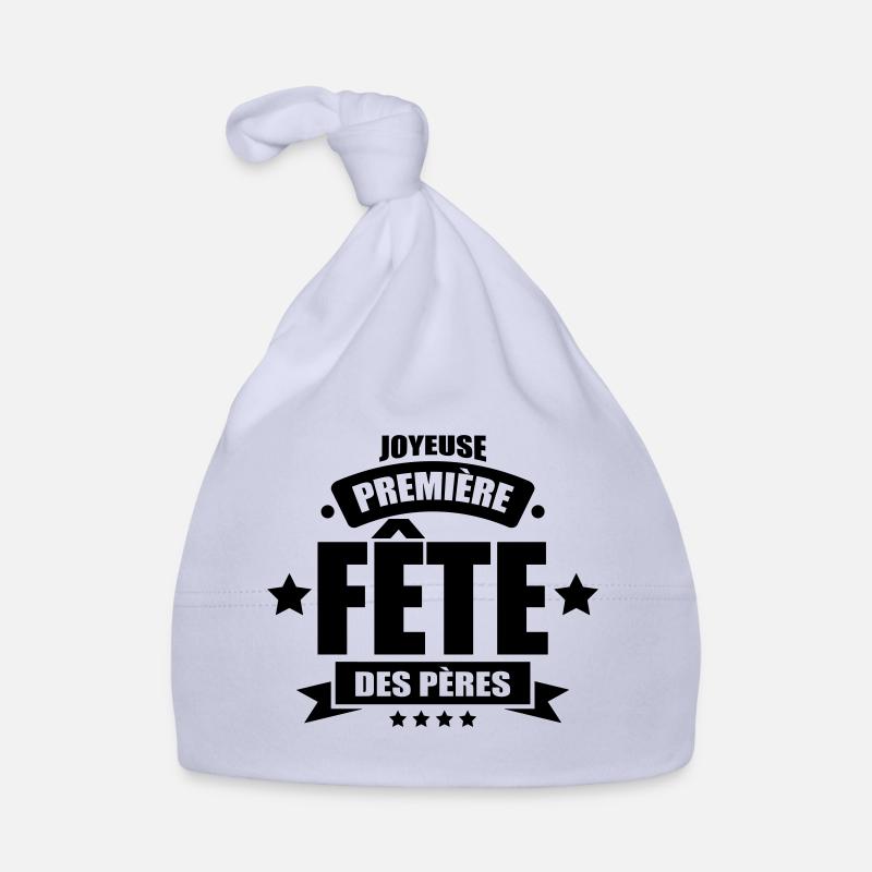 joyeuse première fête des pères - Bonnet bio Bébé - ciel