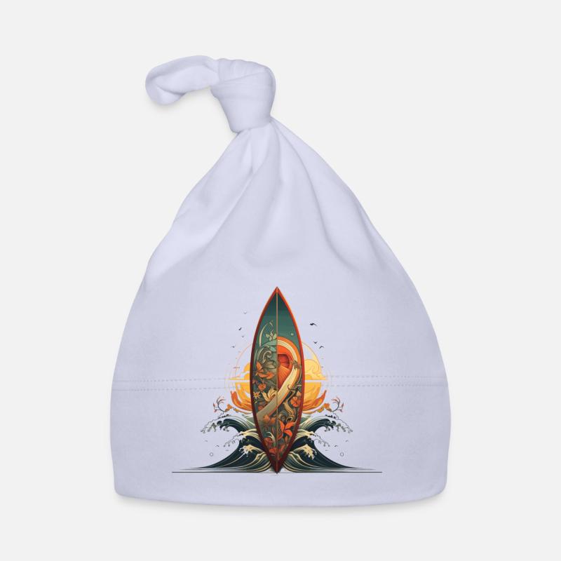 Surfboard Shared Sea Artwork Surfing Organic Baby Cap