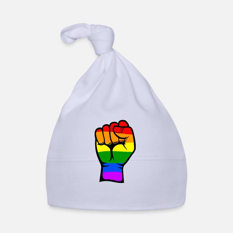 Regenbogenfarbe Flagge Hand Faust Symbol Baby Bio-Mütze