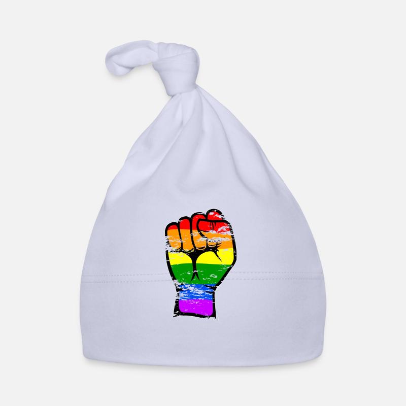 Symbole de poing de la main de drapeau de couleur arc-en-ciel utilisé Bonnet bio Bébé