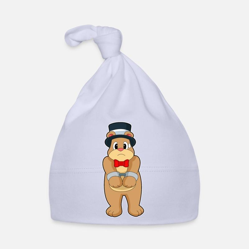 Bear Groom Handcuffs Wedding Organic Baby Cap