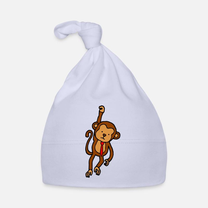 Klammeraffe mit Krawatte - Lustiger Affe Baby Bio-Mütze