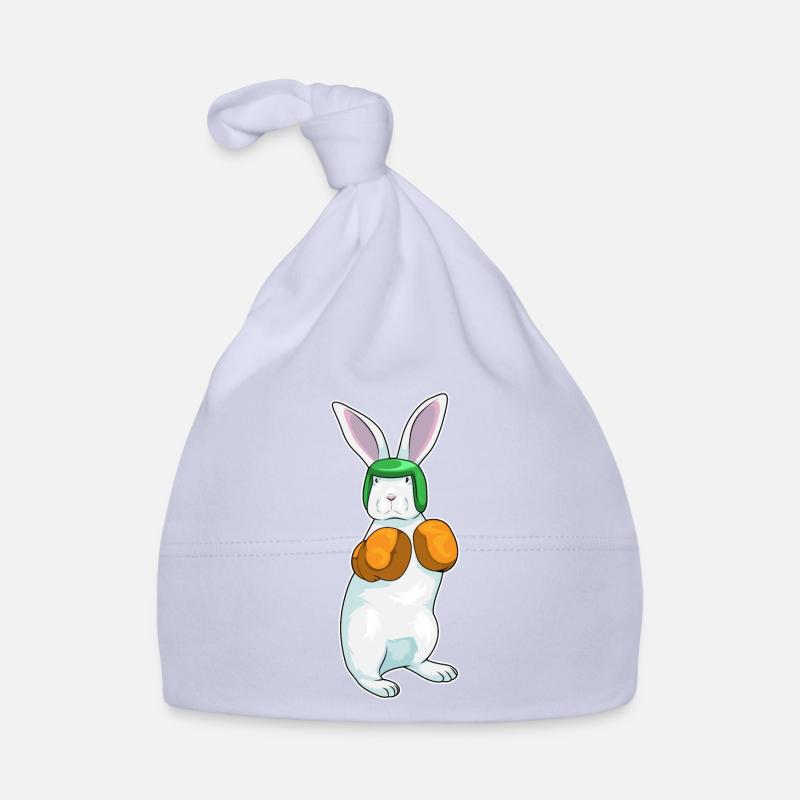 Lapin Boxer Gants de boxe Boxe - Bonnet bio Bébé - ciel