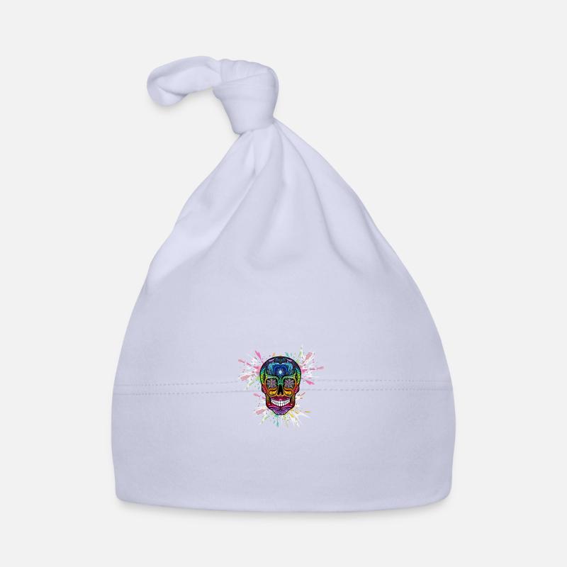 Bunter Schädel Tag des Todes Dia de los Muertos Baby Bio-Mütze