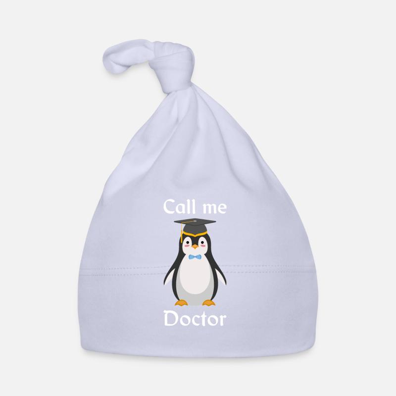 Pingouin docteur - Bonnet bio Bébé - ciel