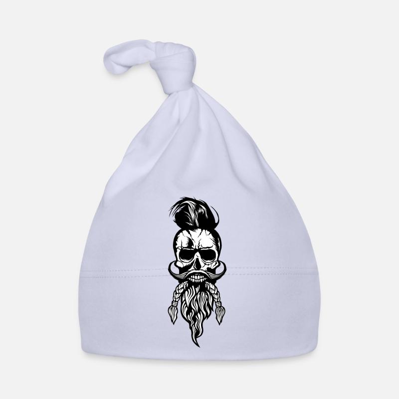 Tod Kopf hipster skull bart Bart Schnurrbart m Baby Bio-Mütze
