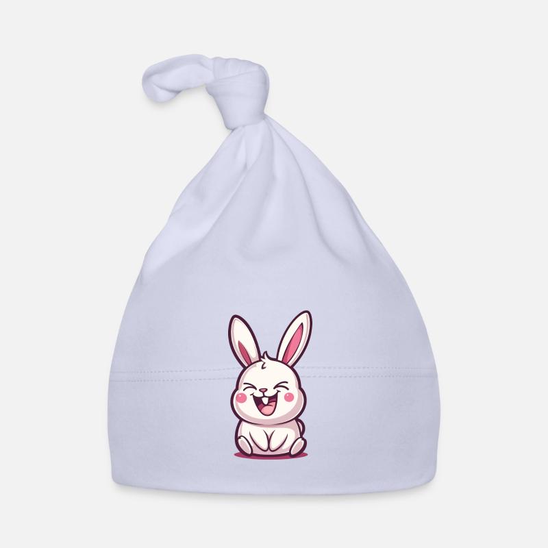 Lapin content, lapin qui rigole Bonnet bio Bébé