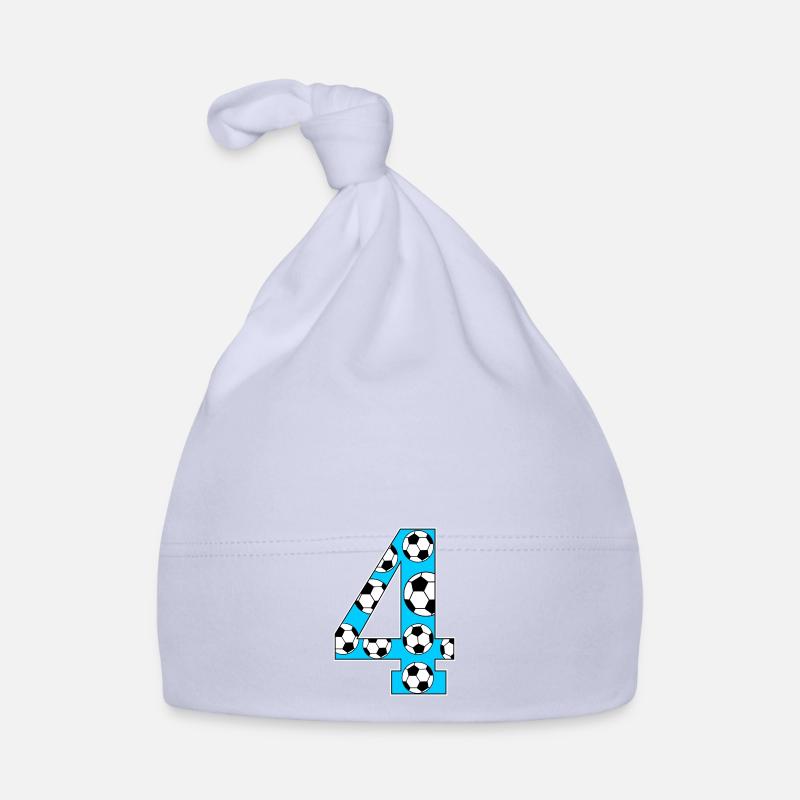 4th Birthday Soccer Blue Organic Baby Cap