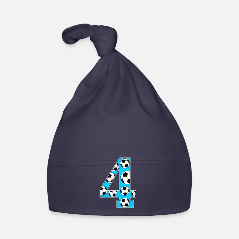 4th Birthday Soccer Blue Organic Baby Cap