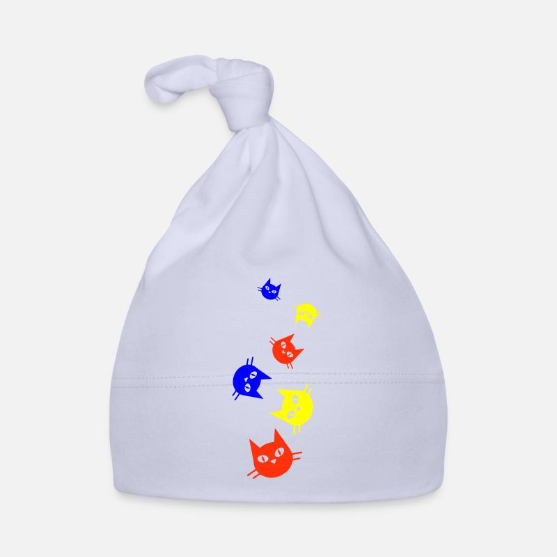 Tête de chat colorée Bonnet bio Bébé
