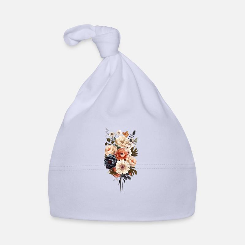 Wunderschönes Boho Blumen Herbarium Pastell Baby Bio-Mütze
