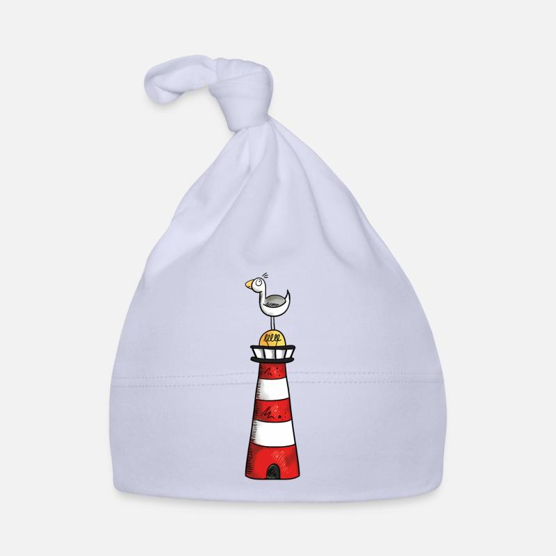 Möwe auf dem Leuchtturm - Nordsee - Geschenk Baby Bio-Mütze