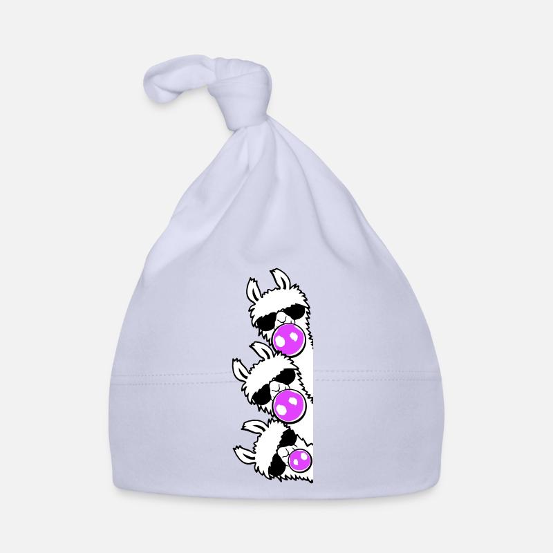 3 Llama Gum Bubbles Page Team Stacked Friends Organic Baby Cap