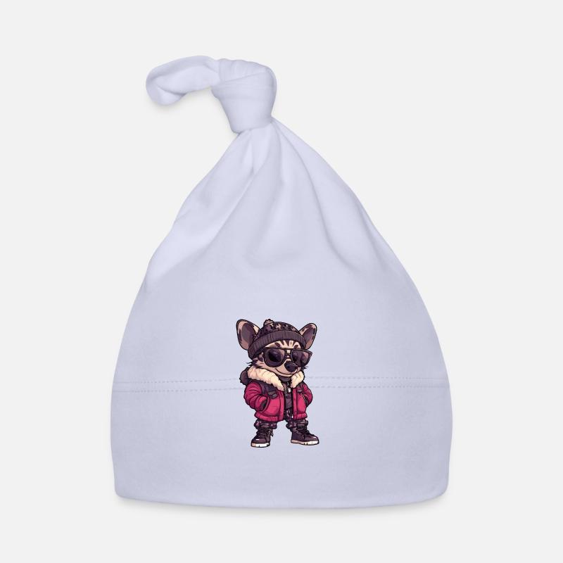 Hyène Hiver - Bonnet bio Bébé - ciel