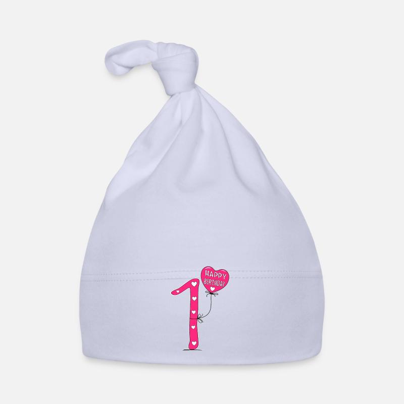 1 anniversaire Joyeux anniversaire - Bonnet bio Bébé - ciel