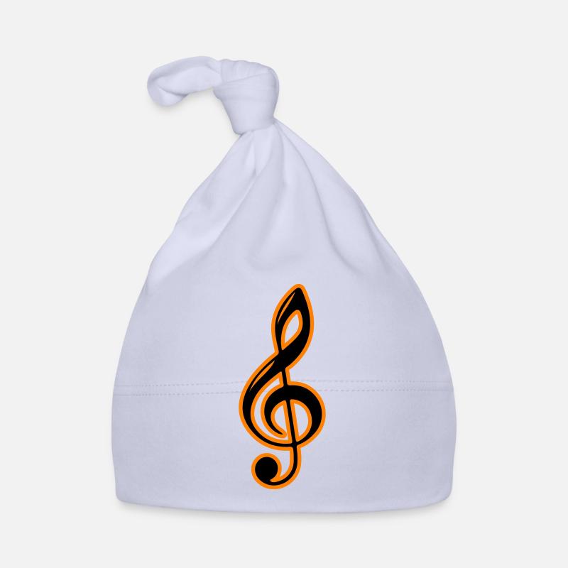 Clé de symbole de notes de musique - Bonnet bio Bébé - ciel