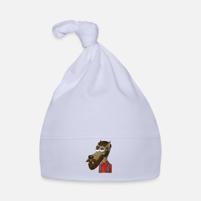 Hipster wolf Organic Baby Cap