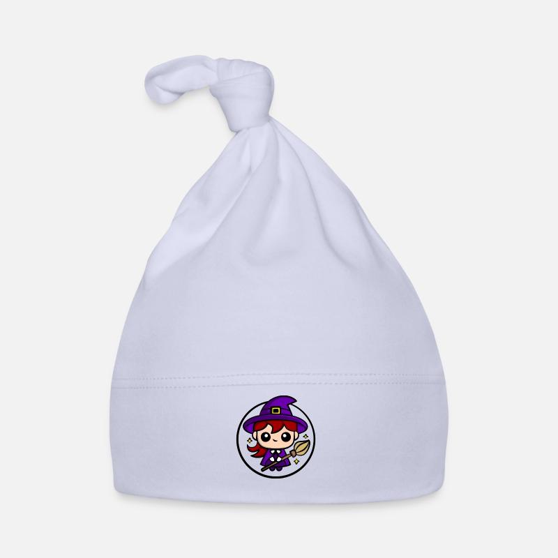 Cute Chibi Witch | Cute Halloween Witch Design Organic Baby Cap