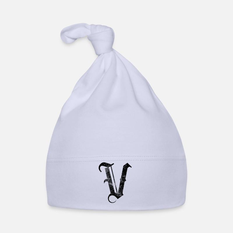 T-Shirt-Alphabet Initiale V Baby Bio-Mütze