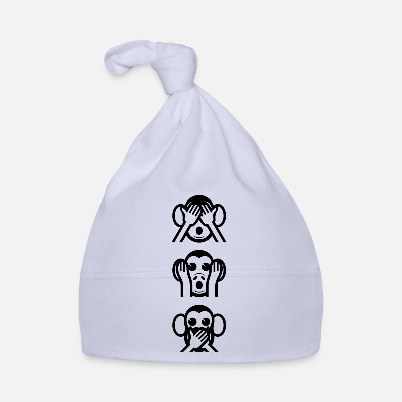 Three Wise Monkeys Vertikale - Baby Bio-Mütze - Sky