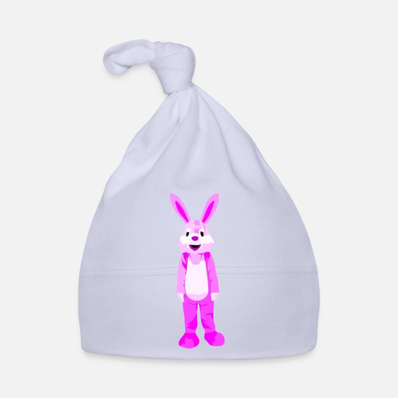 Hase mit Fell in Pink Baby Bio-Mütze