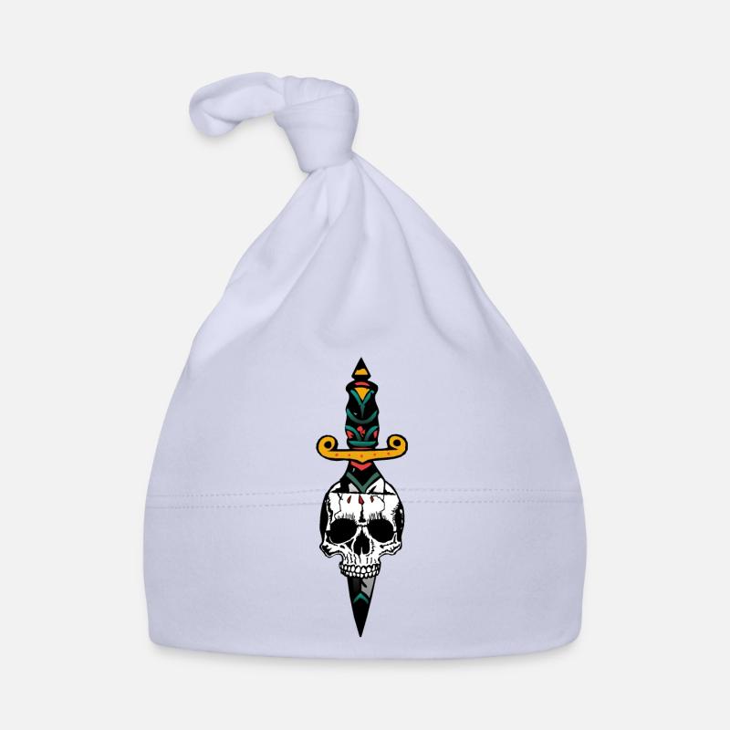 Schädel Kopf des Todes Dolch Messer Dolch alt Baby Bio-Mütze