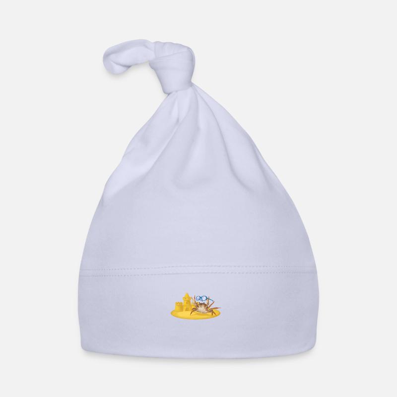 Coole Krabbe mit Sandburg und Brille Baby Bio-Mütze