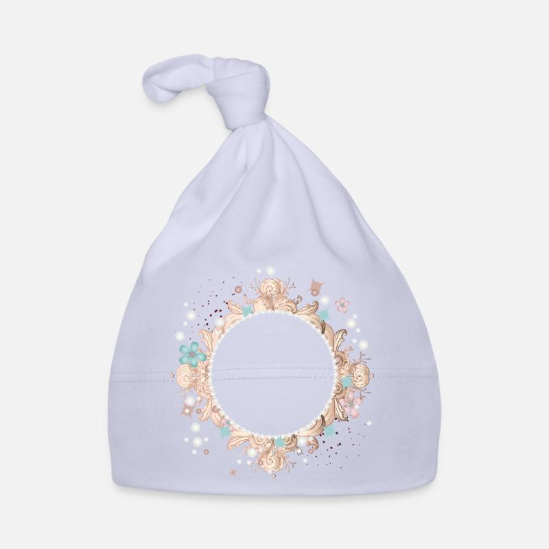 Round frame with baroque ornaments Organic Baby Cap