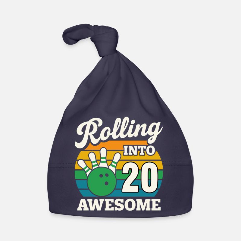 Bowling 20e anniversaire célébration graphique Bonnet bio Bébé