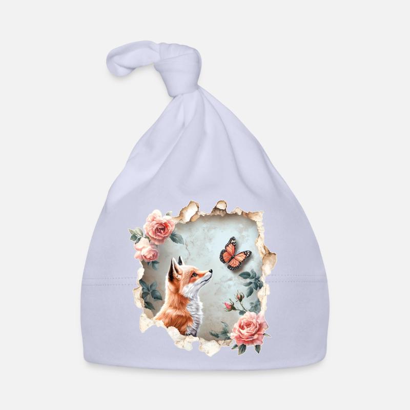 Renard avec papillon Bonnet bio Bébé