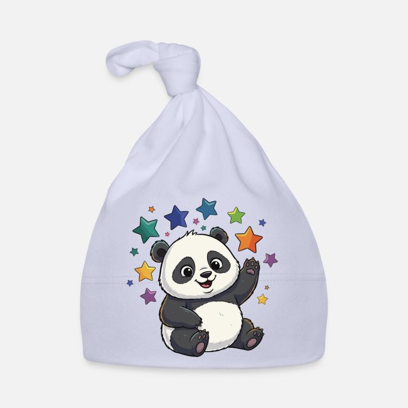 Panda Sternenfest bunte Sterne Baby Bio-Mütze