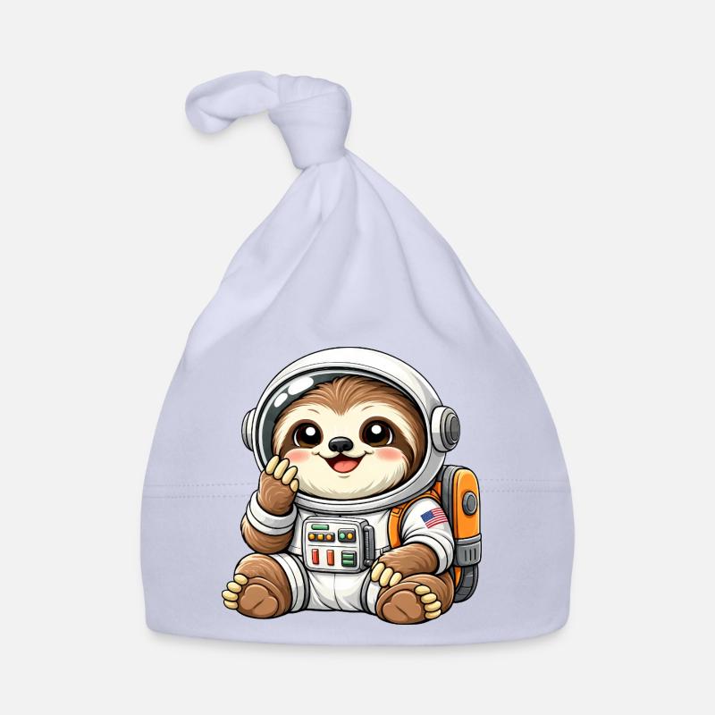Cute Sloth Astronaut Space Universe Organic Baby Cap