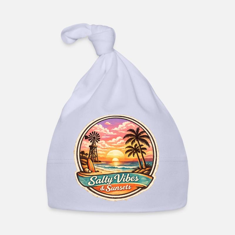 Salty Vibes Sunsets Beach Bonnet bio Bébé