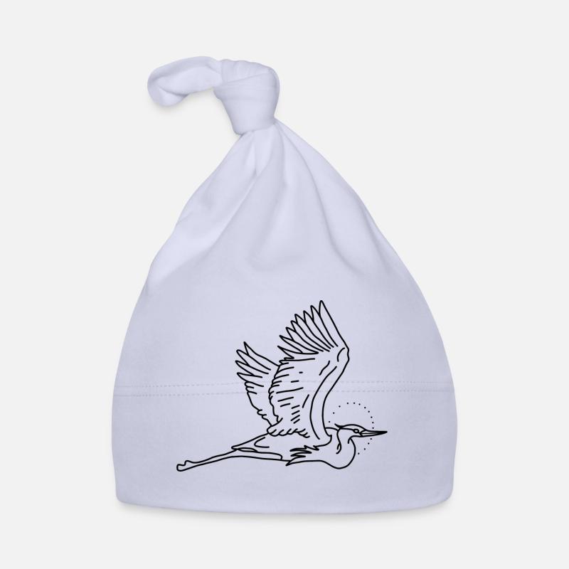 cigogne - Bonnet bio Bébé - ciel