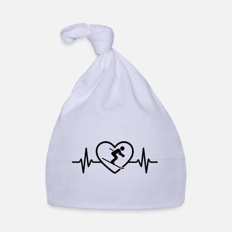 Skiing Heart for the slopes Organic Baby Cap