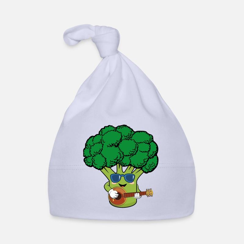 Broccoli Vegetable Funny with Sunglasses Guitar Organic Baby Cap