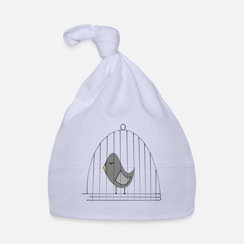 Vogel im Kaefig Baby Bio-Mütze