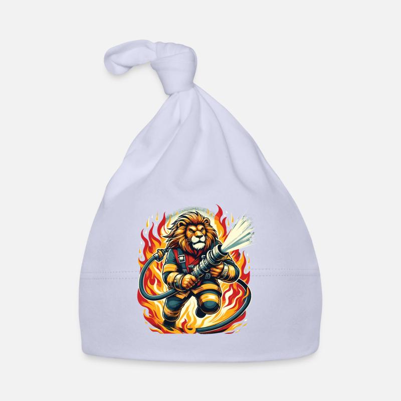 Lion, Pompier, Pompier, Flammes, Héros Bonnet bio Bébé