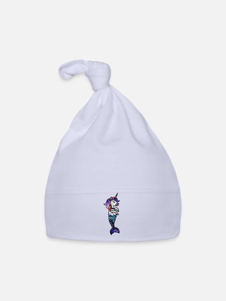 Cosmic Sea Unicorn - Organic Baby Cap - sky - Front