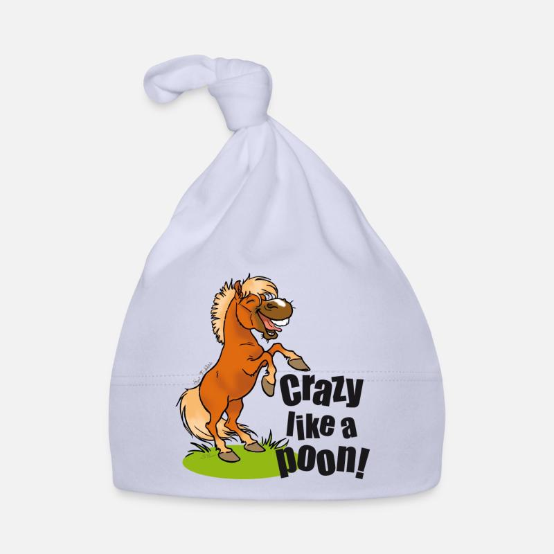 Crazy pony black text Organic Baby Cap