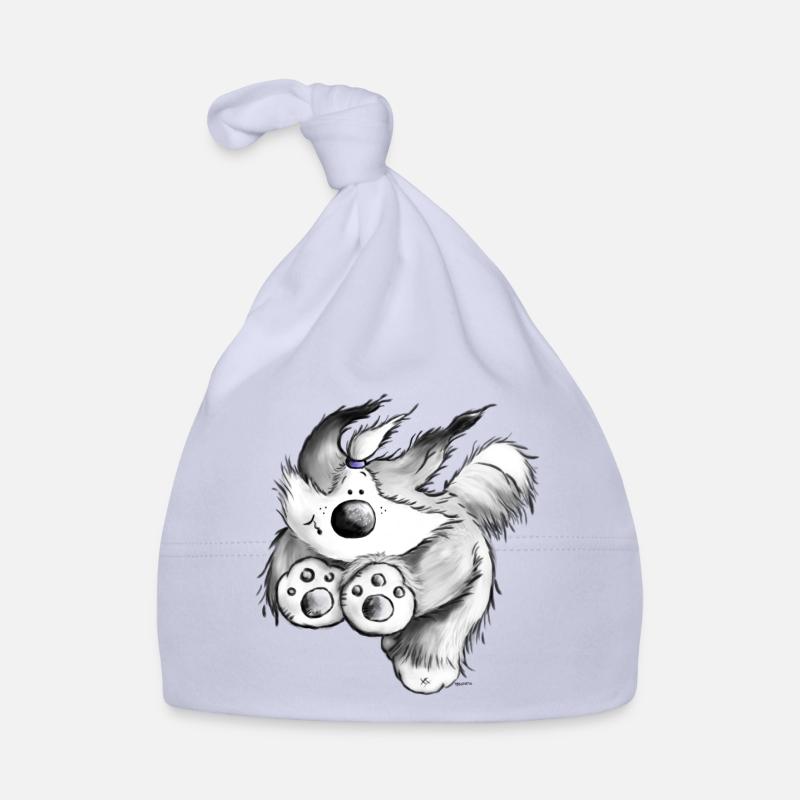 Flying Bearded Collie- Chien - Bonnet bio Bébé - ciel
