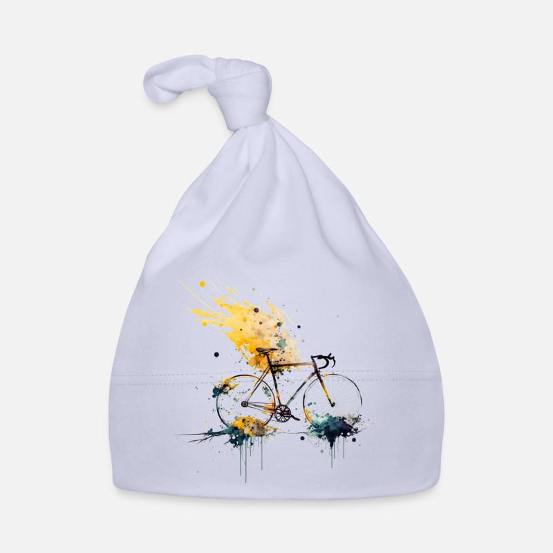 Éclaboussures d’eau illustration de vélo - Bonnet bio Bébé - ciel