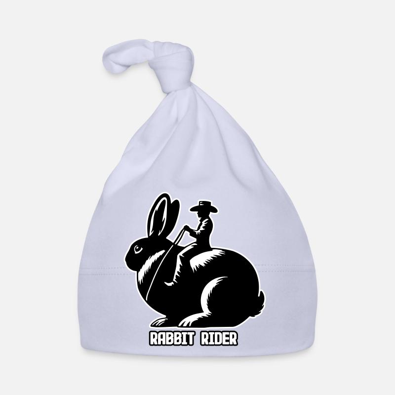 Rabbit Rider (text light - with outline, 3-Color) Organic Baby Cap
